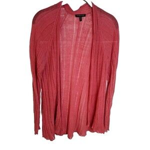 Eileen Fisher Coral Cardigan Size PS Open Front Italian Yarn No Tag Lightweight